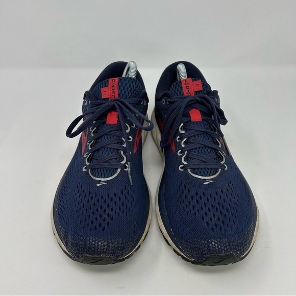 Brooks Ghost 11 Navy Blue with Pink Stripe Lace Up Active Running Shoe Size 10 - Picture 4 of 11